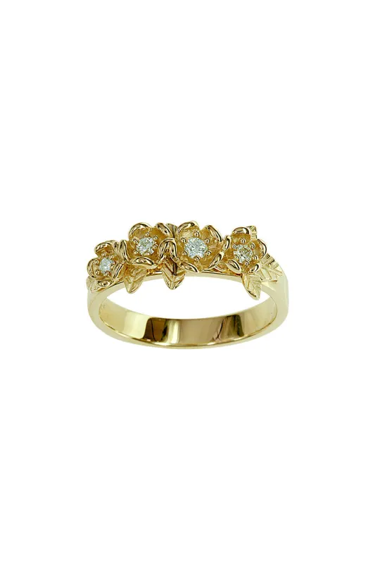 Diamond Posie Wreath Ring 9ct Gold, .13ct Diamond sold by Karen Walker