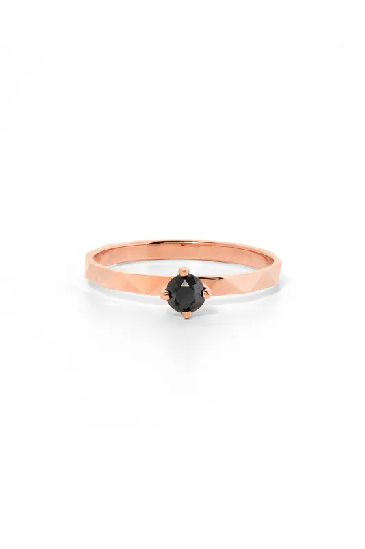 Believer Ring, Rose Gold, Black Diamond sold by Karen Walker