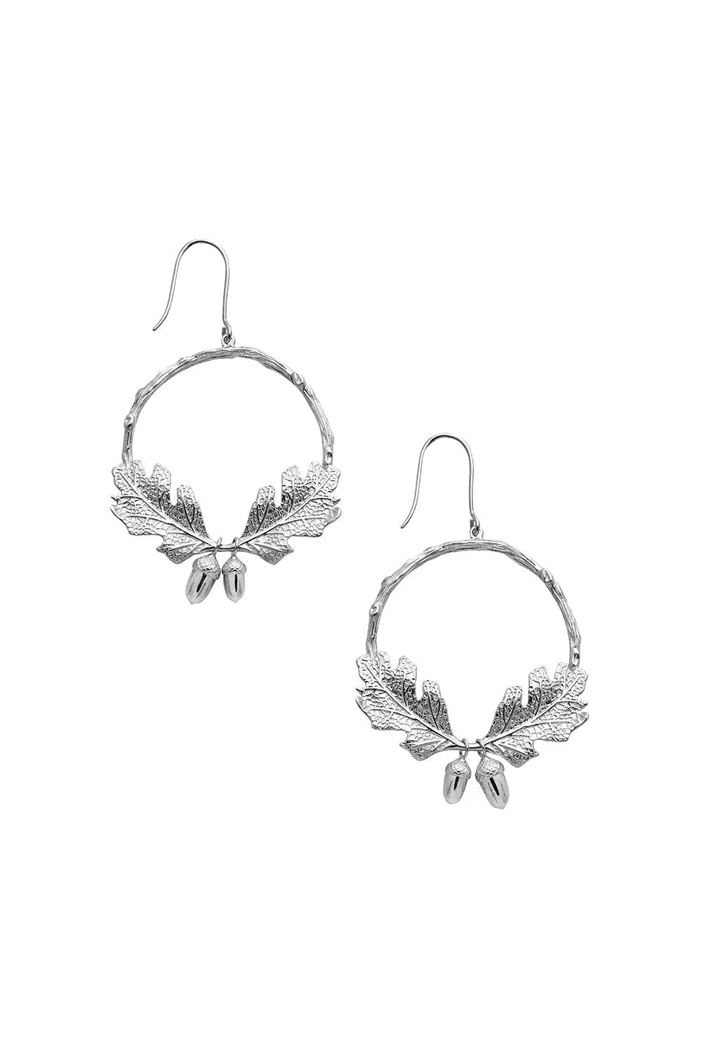 Acorn and Leaf Wreath Earrings Silver sold by Karen Walker product image thumbnail 2