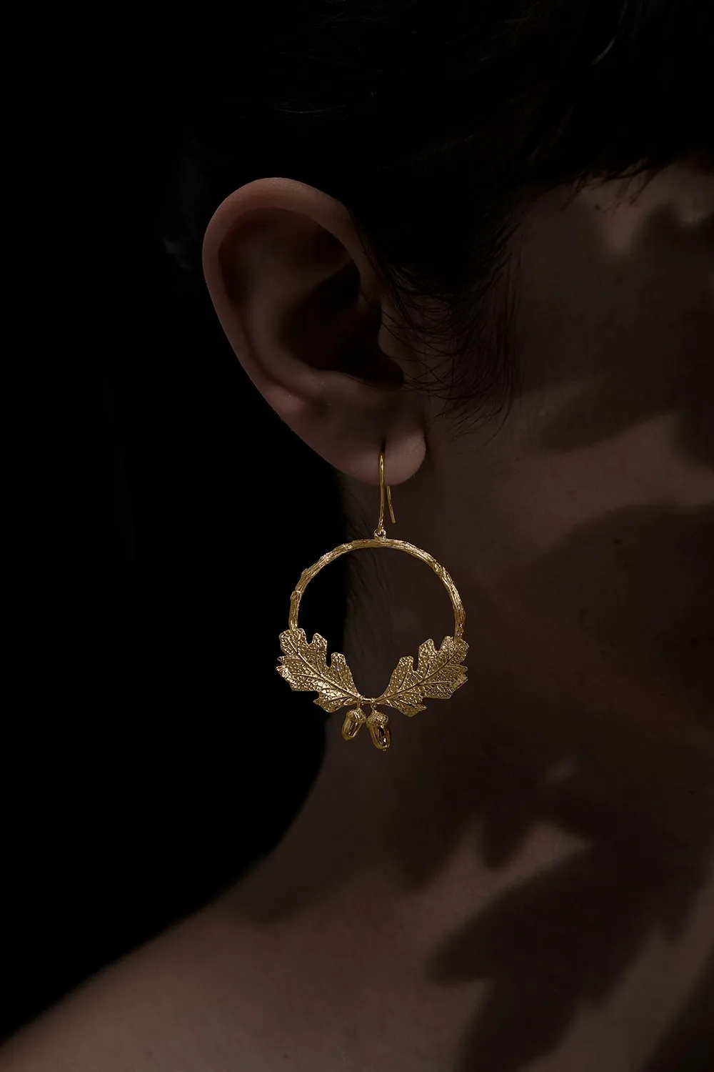 Acorn and Leaf Wreath Earrings Gold sold by Karen Walker product image thumbnail 2