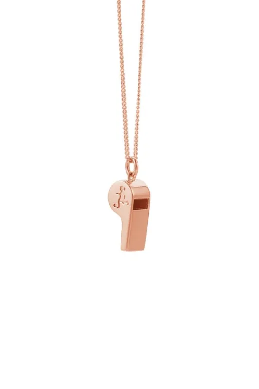 Runaway Soccer Girl Whistle Necklace Rose Gold sold by Karen Walker