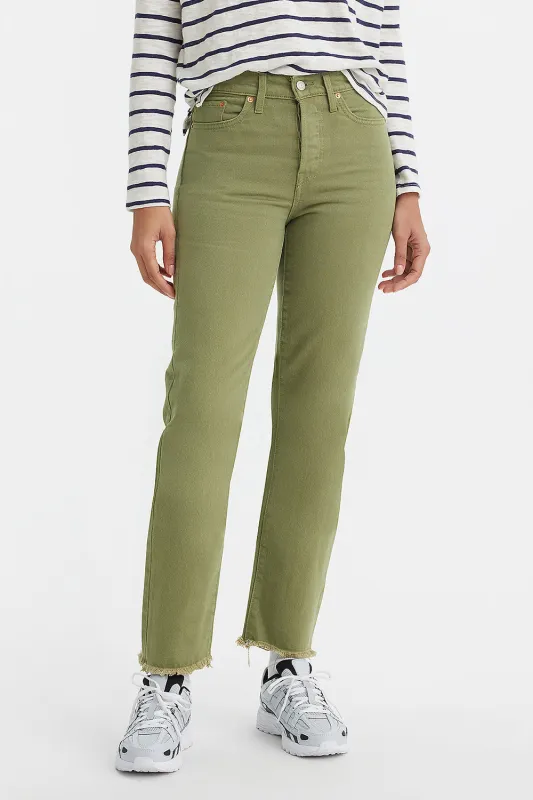 Wedgie Straight Jeans Steeped Lichen Green sold by Karen Walker
