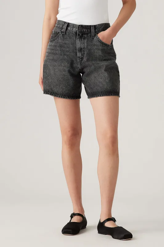 High-Rise Baggy Shorts Where's my Phone Black sold by Karen Walker
