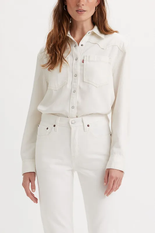 Teodora Western Shirt Ecru Crew 6 sold by Karen Walker