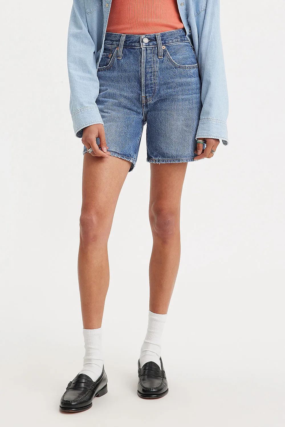 501® Mid Thigh Shorts Blue Beauty Medium Wash sold by Karen Walker