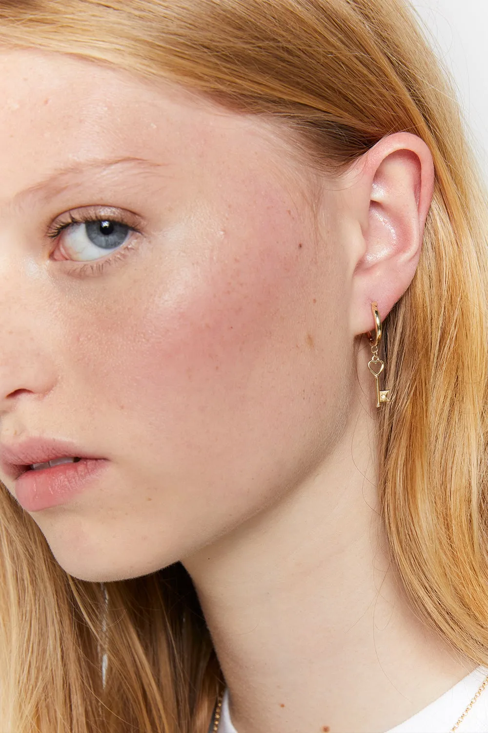 Monogram Key Earrings Gold sold by Karen Walker product image thumbnail 2