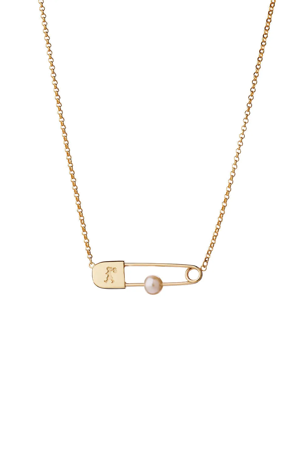 Runaway Safety Pin Necklace Gold-Plated sold by Karen Walker