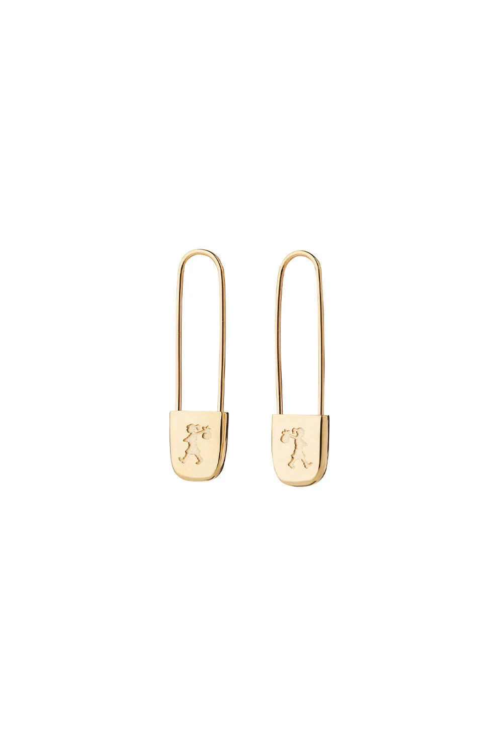 Runaway Safety Pin Earrings Gold-Plated sold by Karen Walker