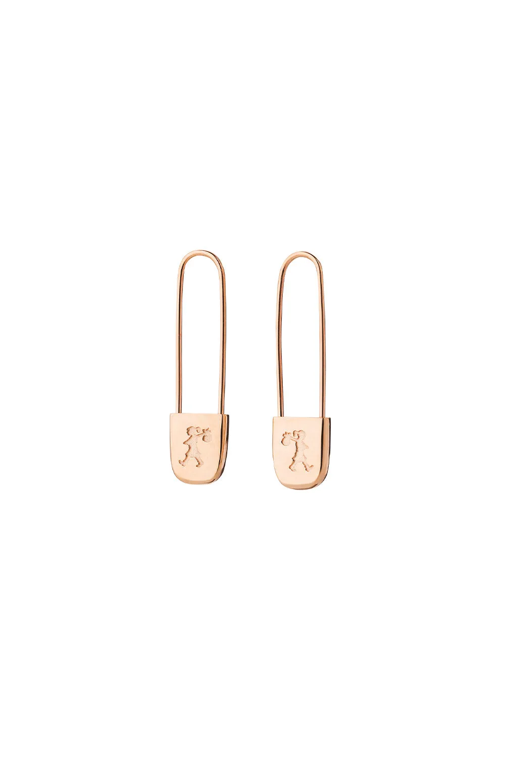 Runaway Safety Pin Earrings Rose Gold sold by Karen Walker