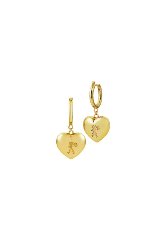 Runaway Heart Earrings Gold-Plated sold by Karen Walker