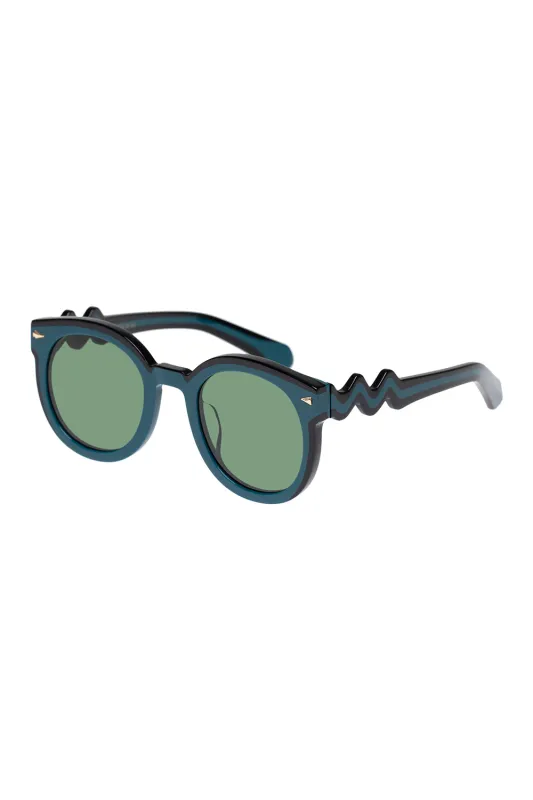Super Wavy Duper Teal Black made by Karen Walker