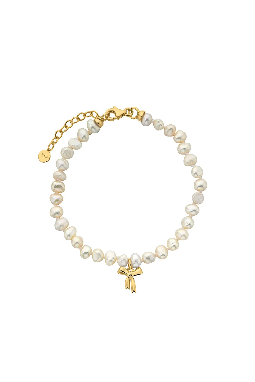 Petite Bow with Pearls Bracelet Gold-Plated sold by Karen Walker