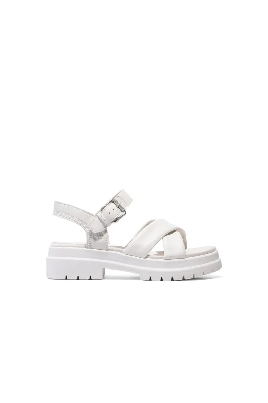 London Vibe Cross Strap Sandal White Full Grain sold by Karen Walker