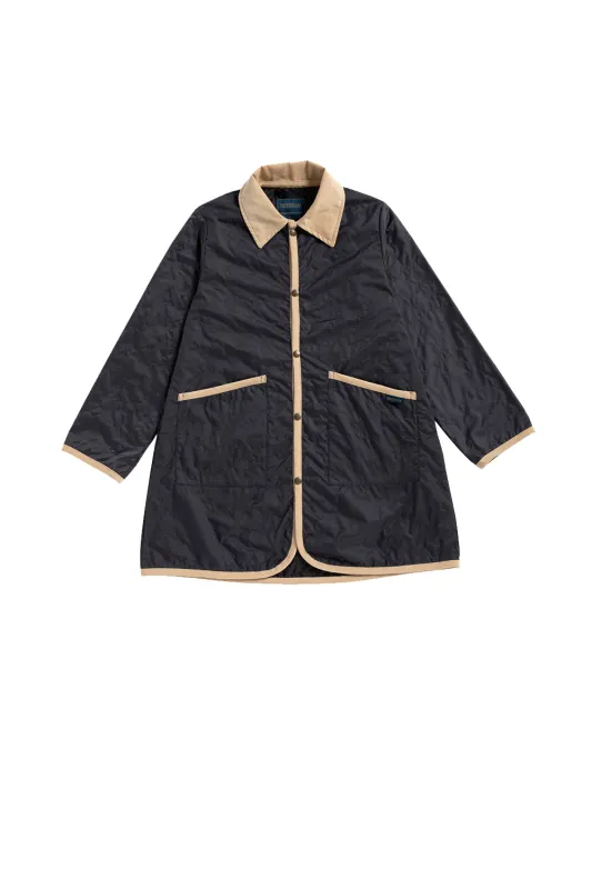 Lightweight A Line Raydon Suffolk Navy sold by Karen Walker