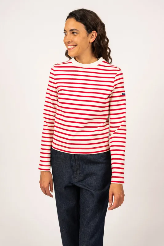 Barfleur Short Sailor Striped Shirt Ecru/Tulipe sold by Karen Walker
