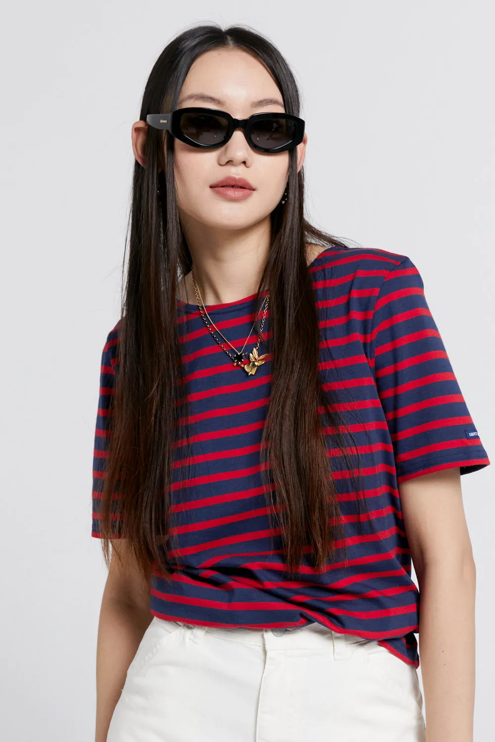 Levant Moderne Short Sleeve Striped Sailor Shirt Marine/Tulipe sold by Karen Walker