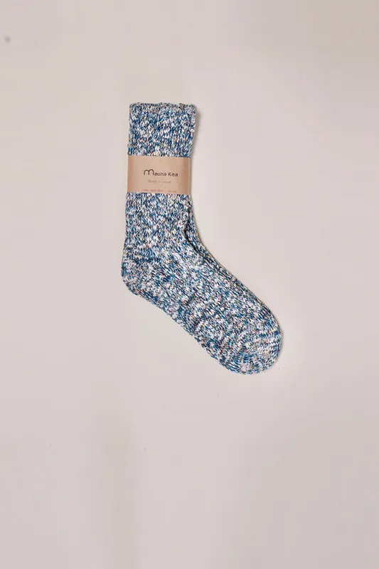 Slub Nep Twister Heather Multi Mix Socks Blue sold by Karen Walker