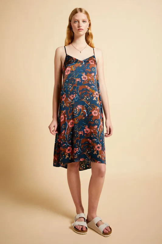 60s Floral Slip Nightie Chocolate sold by Karen Walker