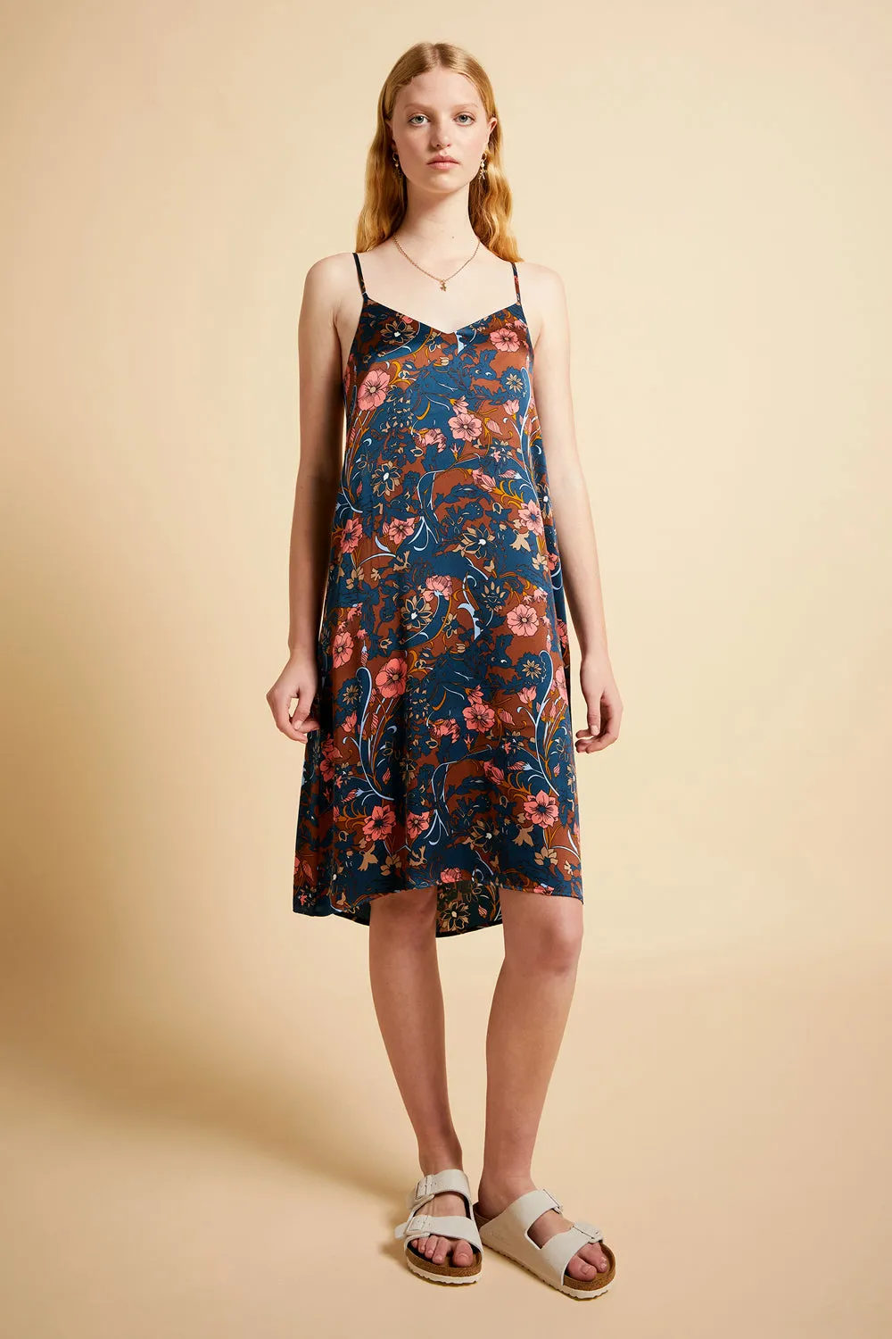 60s Floral Slip Nightie Chocolate sold by Karen Walker
