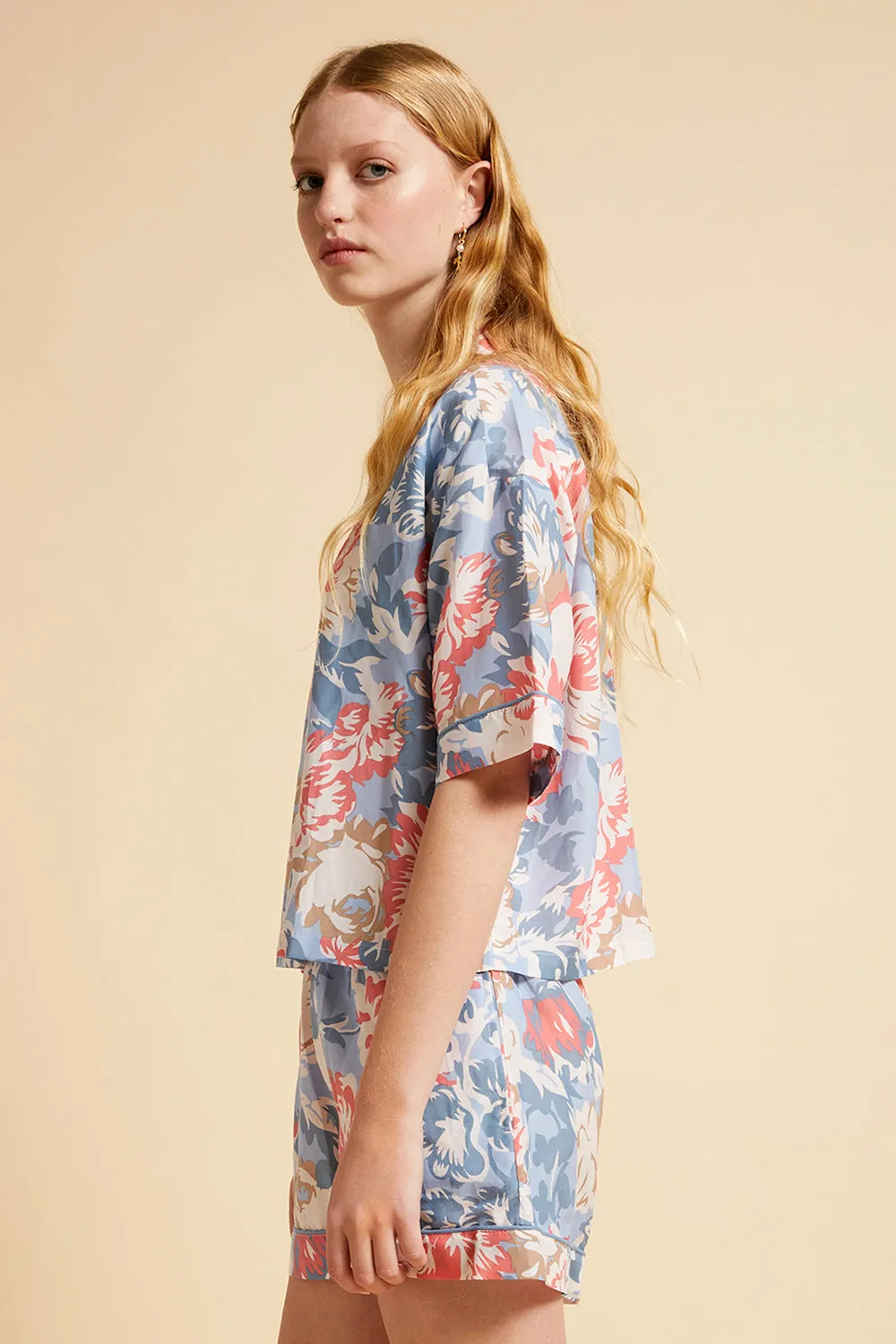 Ornamental Floral Boxer PJ Set Cerulean Blue sold by Karen Walker product image thumbnail 2