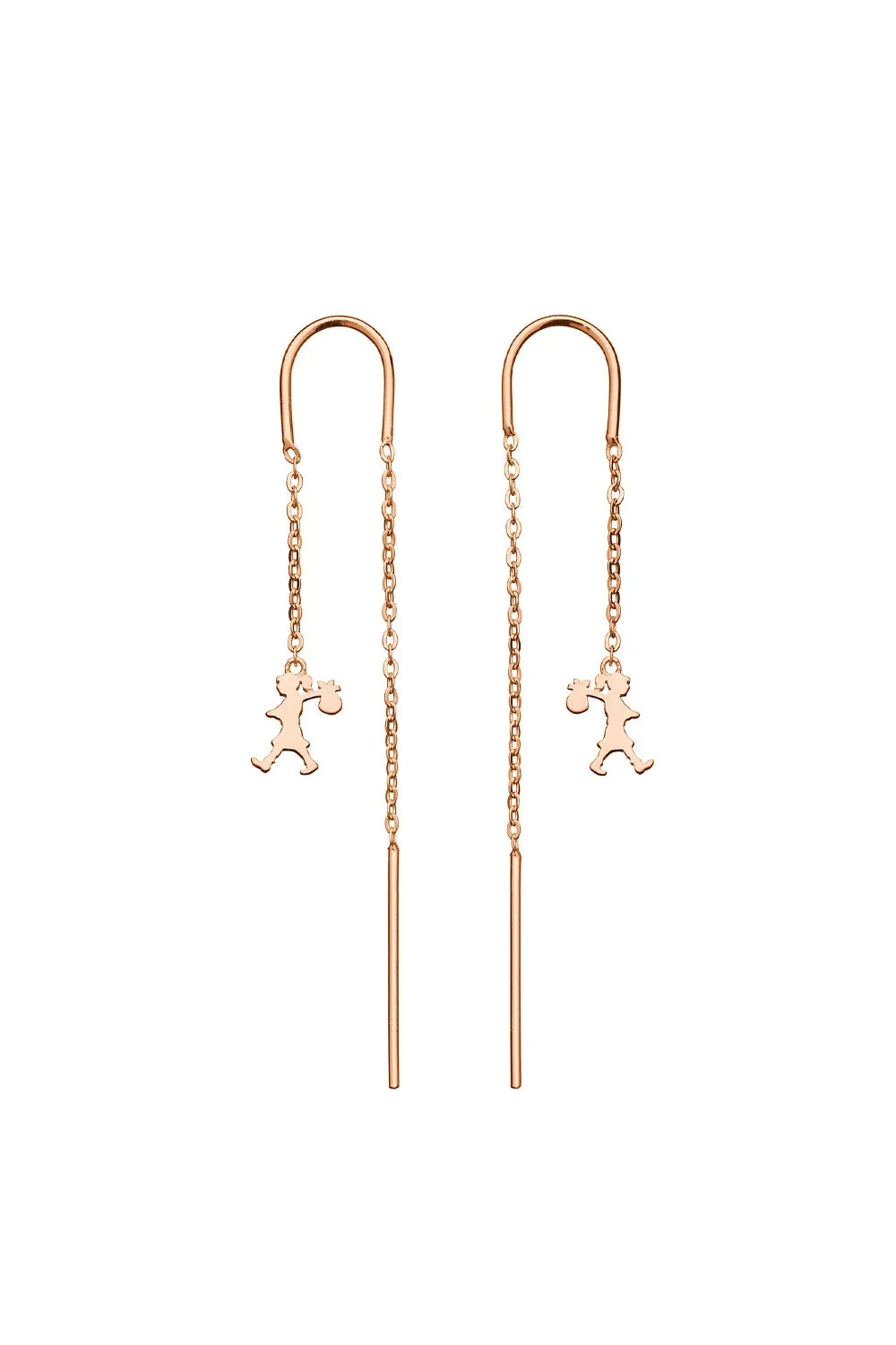 Runaway Girl Thread Earrings Rose Gold sold by Karen Walker