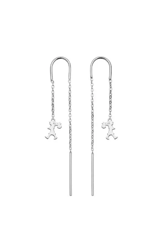 Runaway Girl Thread Earrings Silver sold by Karen Walker