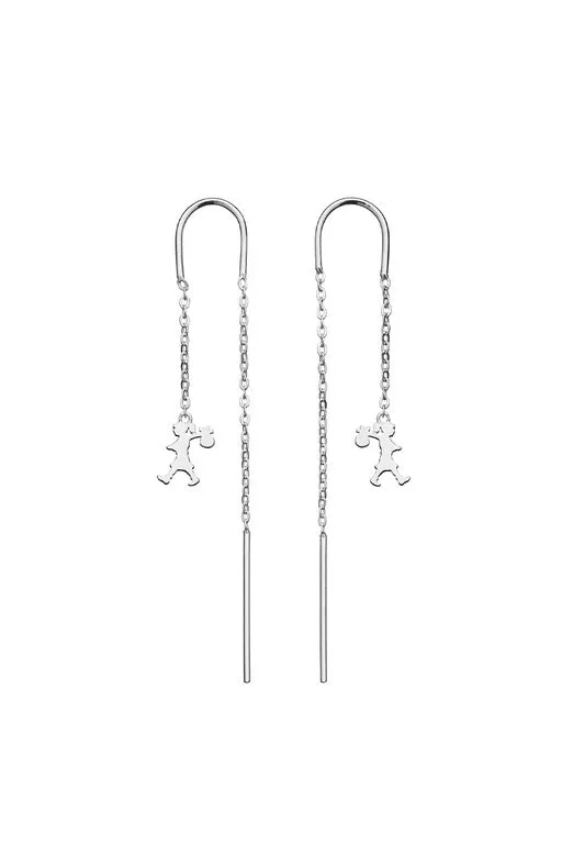 Runaway Girl Thread Earrings Silver sold by Karen Walker