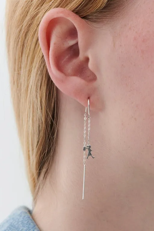 Runaway Girl Thread Earrings Silver sold by Karen Walker product image thumbnail 2