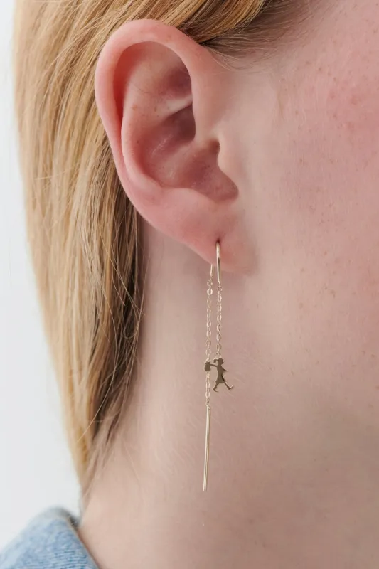 Runaway Girl Thread Earrings Gold sold by Karen Walker