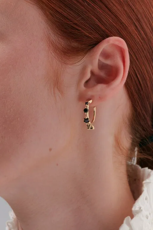 Baroque Earrings Gold-Plated Onyx sold by Karen Walker
