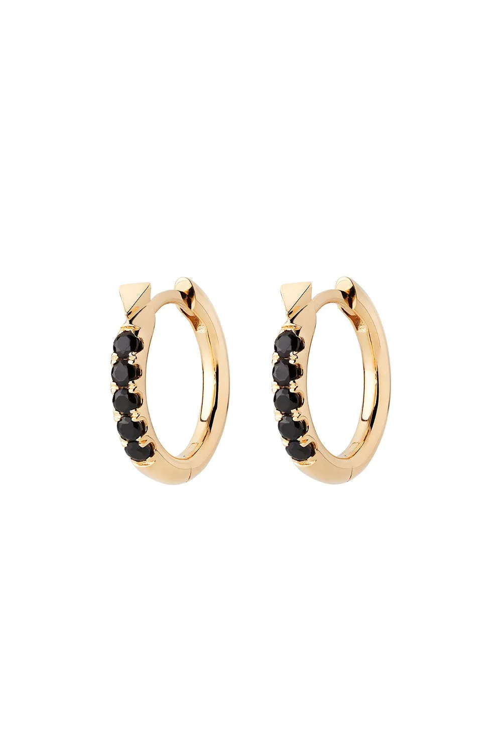 Miniaturist Earrings Gold Onyx sold by Karen Walker