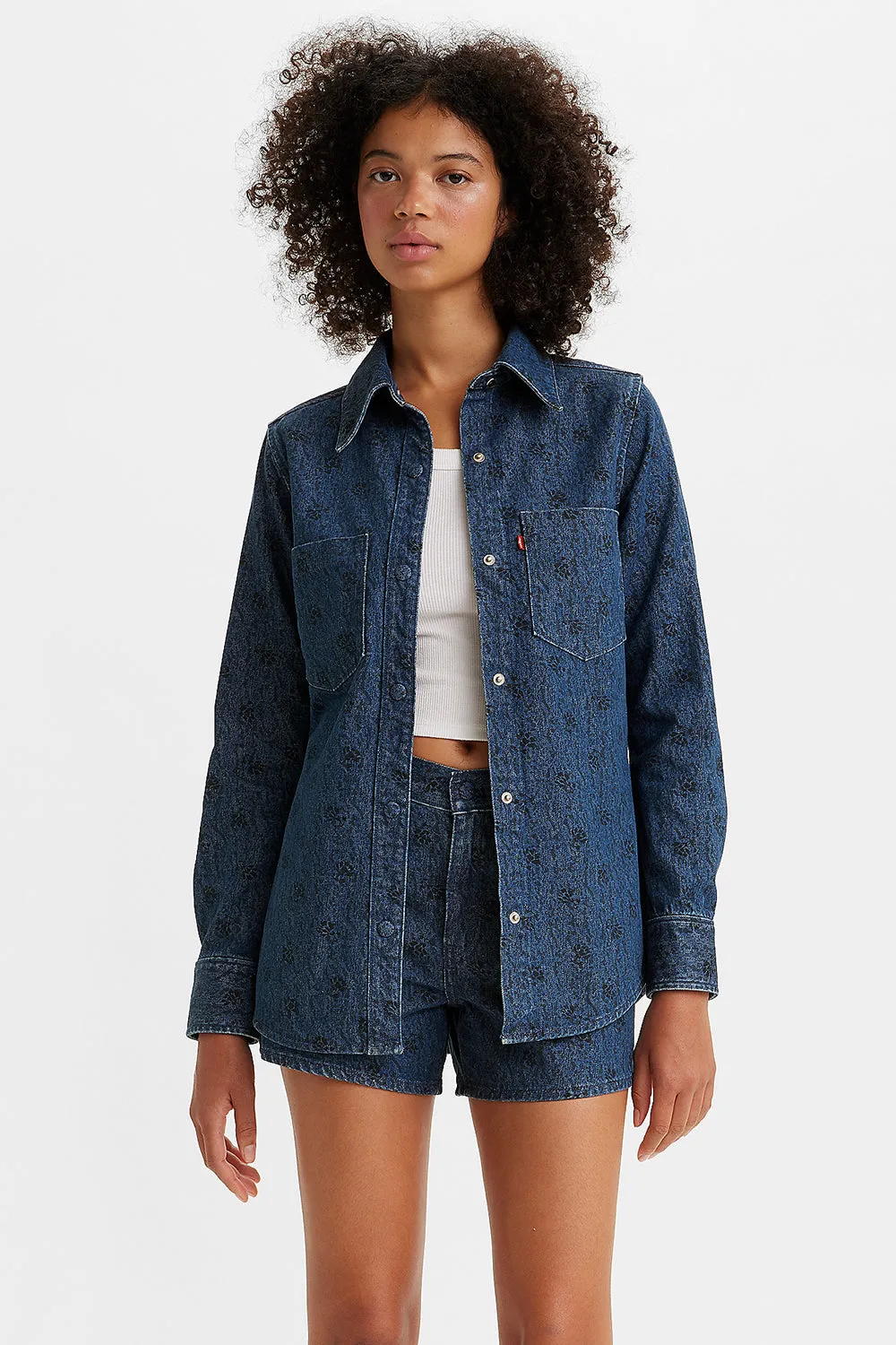 Wellthread® Petal Shirt Flowers in the Rain Denim sold by Karen Walker product image thumbnail 4