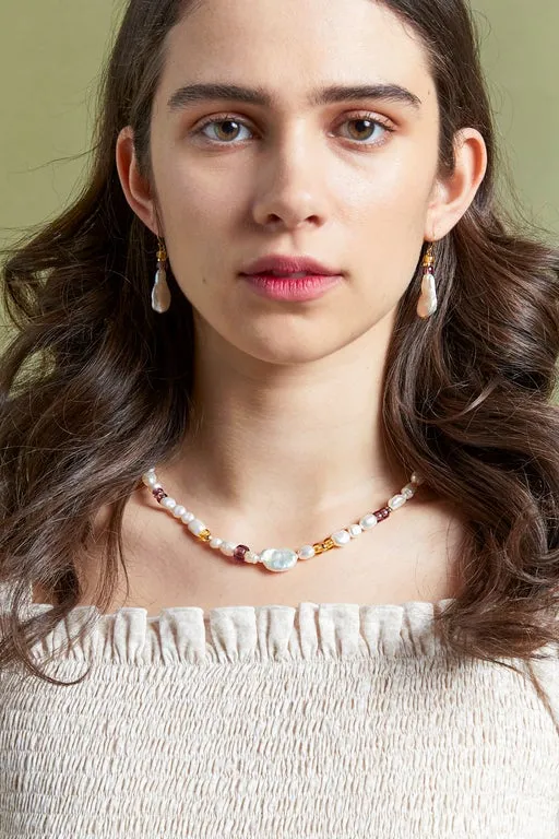Pearl with Czech Glass Necklace sold by Karen Walker product image thumbnail 4