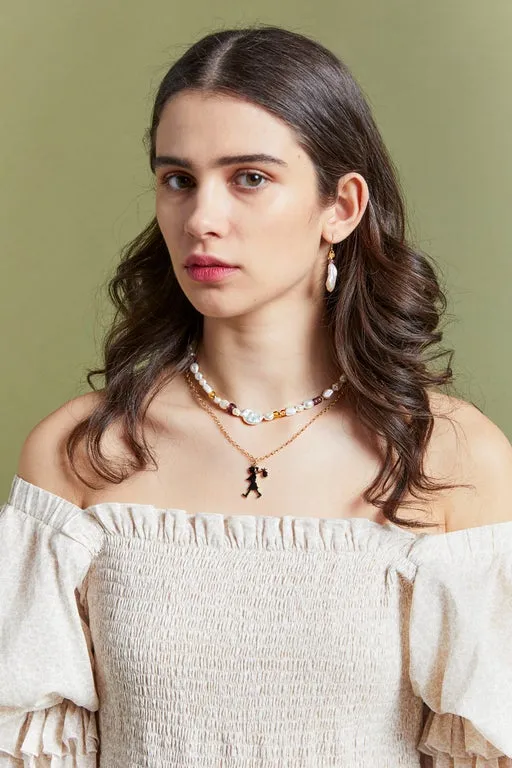 Pearl with Czech Glass Necklace sold by Karen Walker product image thumbnail 5