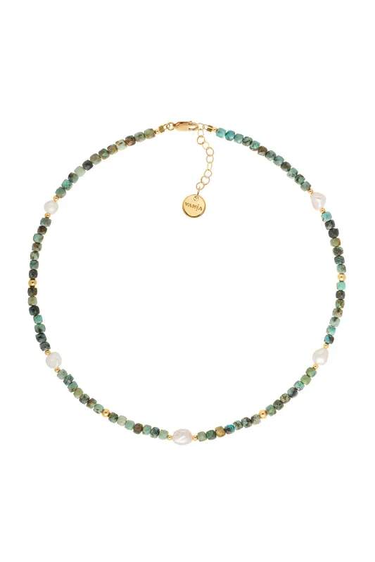 Turquoise with Pearl Necklace sold by Karen Walker