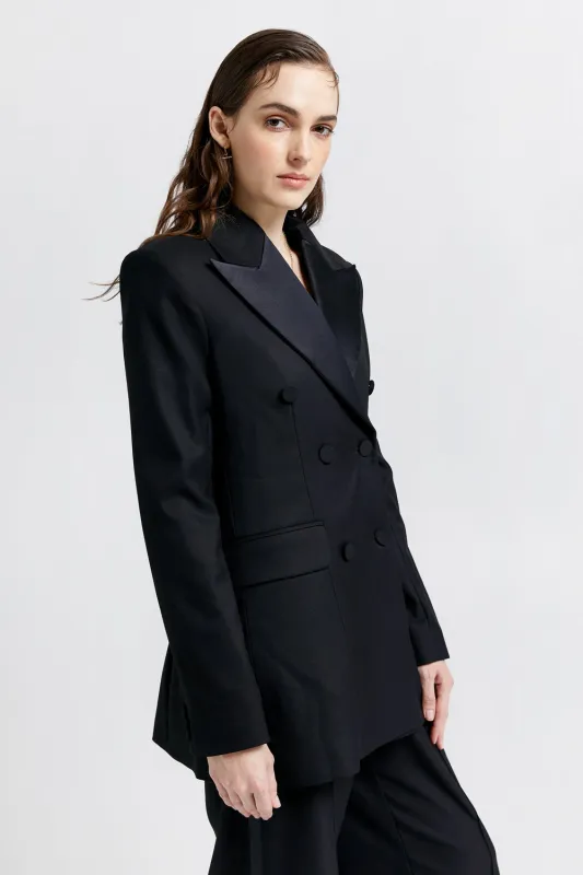 Tuxedo Double Breasted Blazer Black sold by Karen Walker