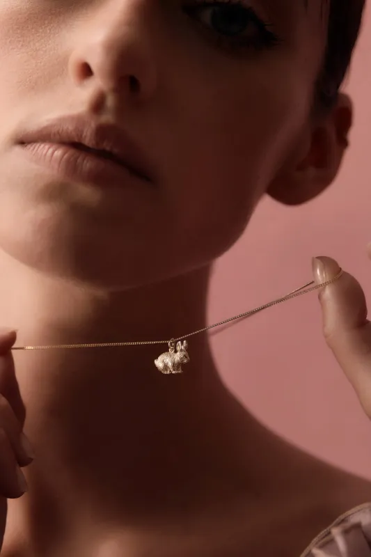 Rabbit Necklace Gold sold by Karen Walker