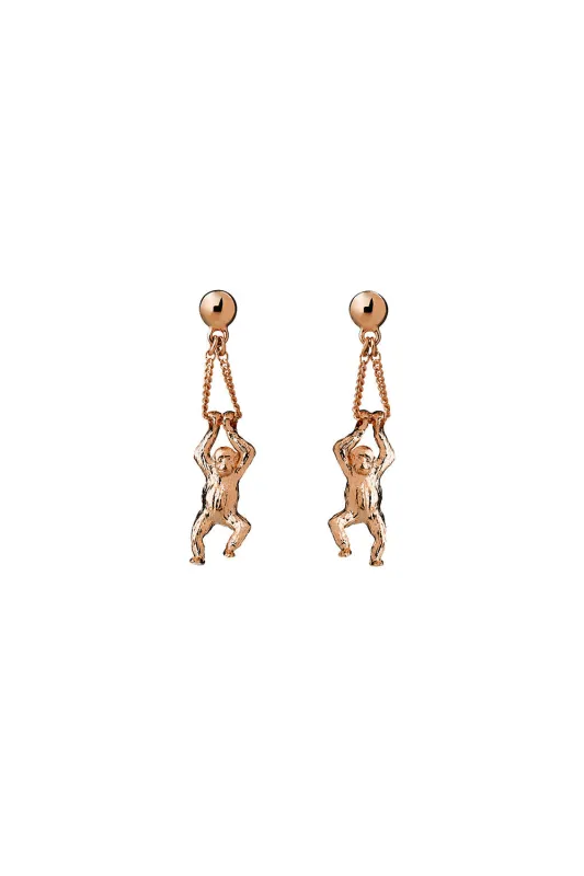 Orangutan Earrings Rose Gold sold by Karen Walker