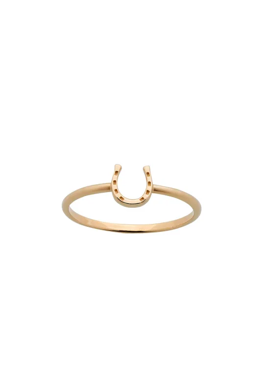 Mini Horseshoe Ring Gold sold by Karen Walker