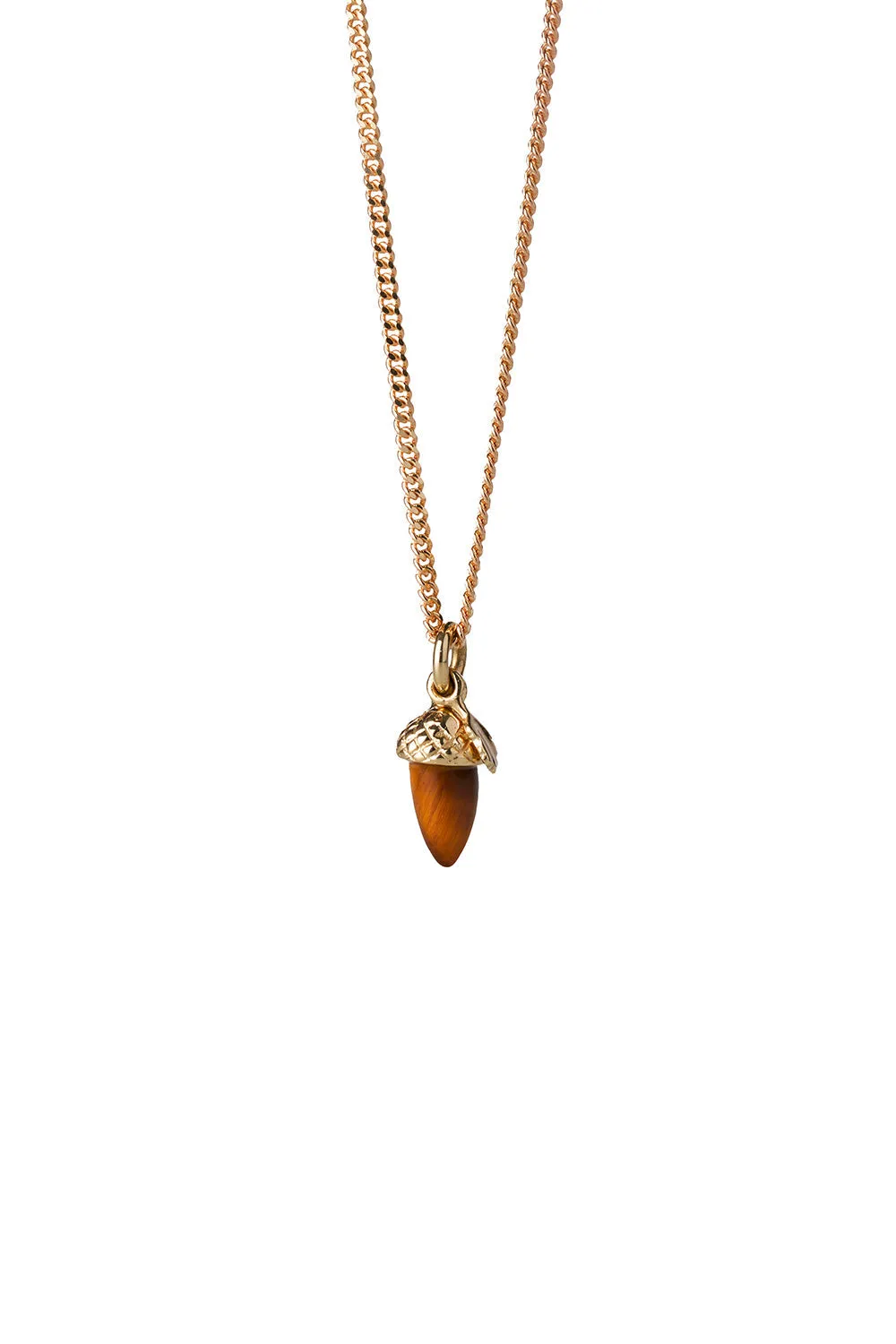 Micro Acorn and Leaf Necklace Gold sold by Karen Walker