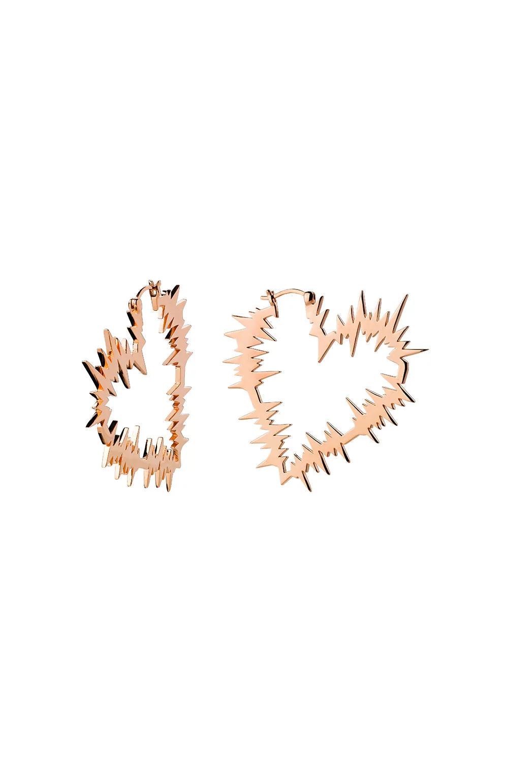 Electric Heart Hoop Earrings Rose Gold sold by Karen Walker