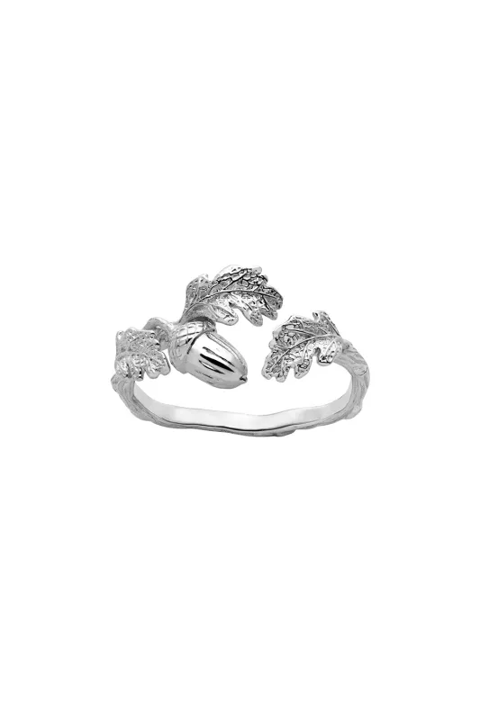 Acorn and Leaf Ring Silver sold by Karen Walker