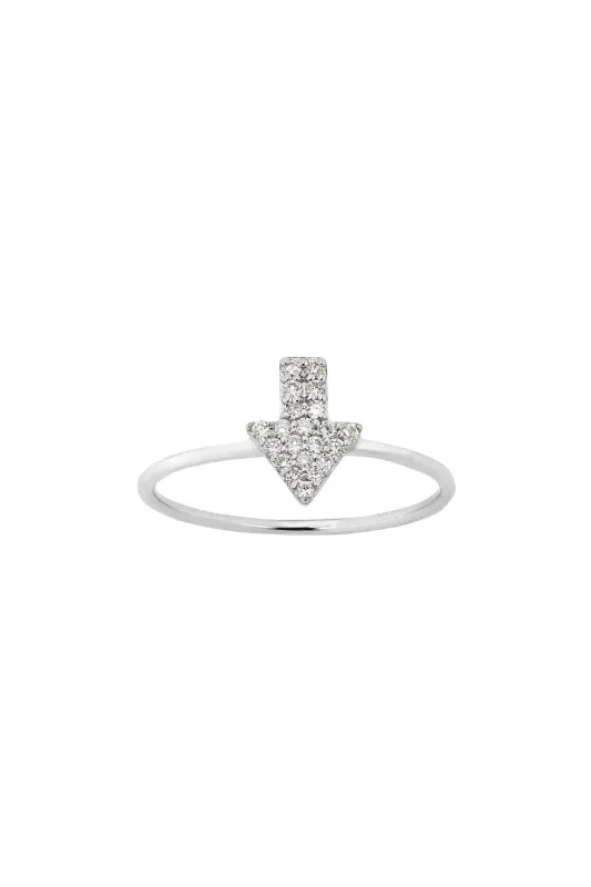 Diamond Superfine Arrow Ring, 9ct White Gold, .13ct Diamond sold by Karen Walker