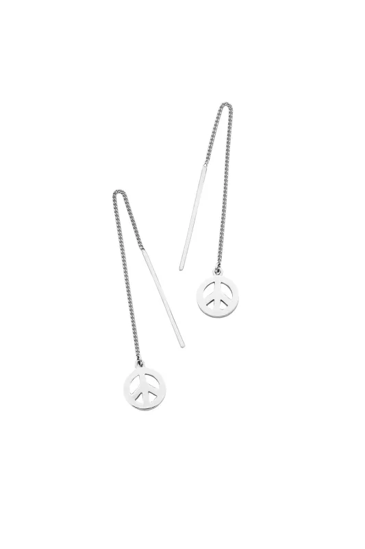 Peace Thread Earrings Silver sold by Karen Walker