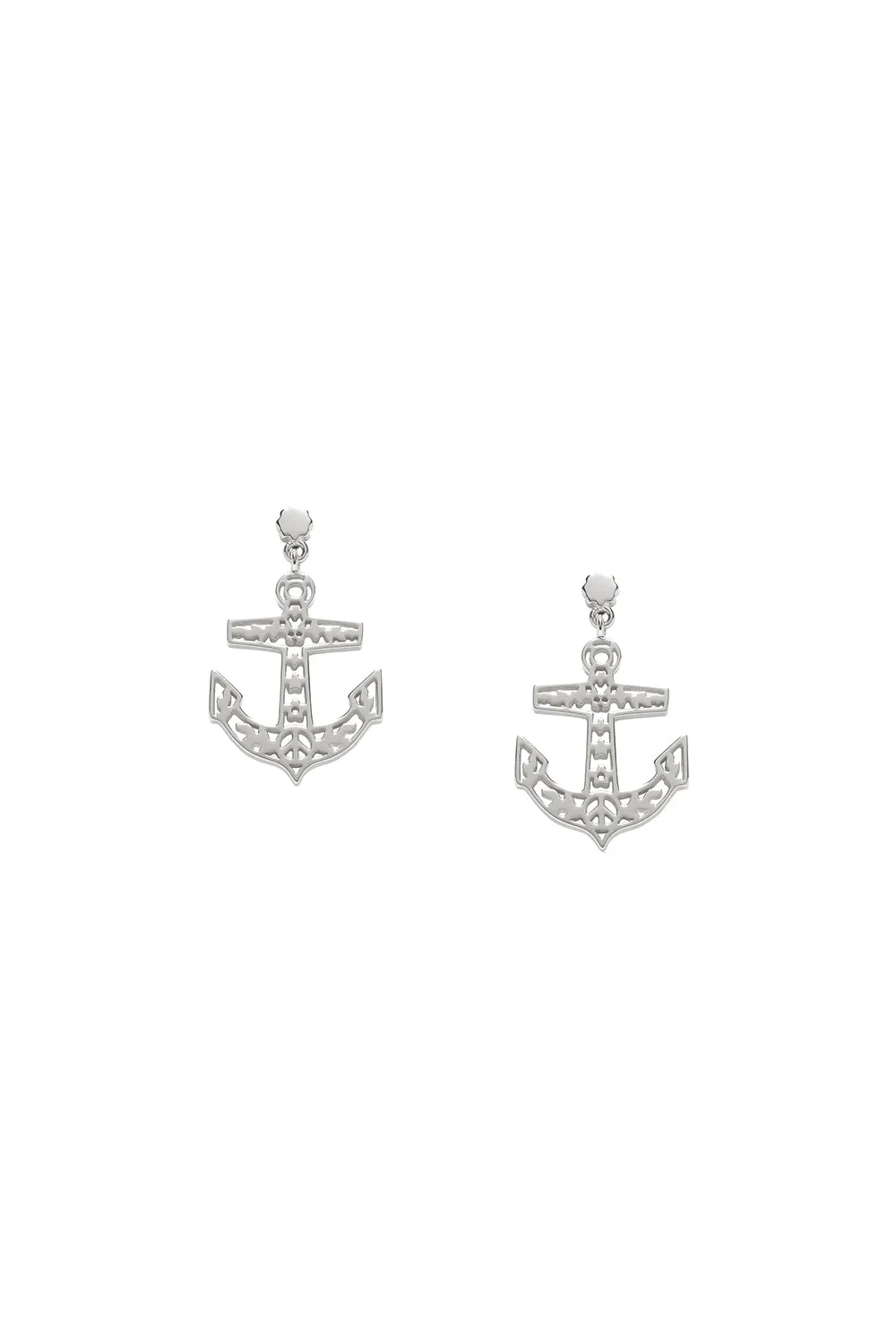 Filigree Anchor Studs Silver sold by Karen Walker