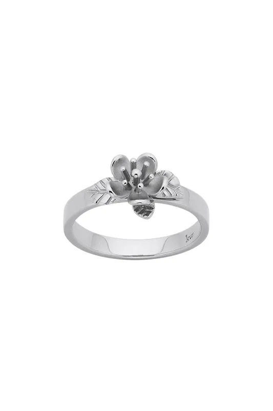 Single Flower Ring Silver sold by Karen Walker