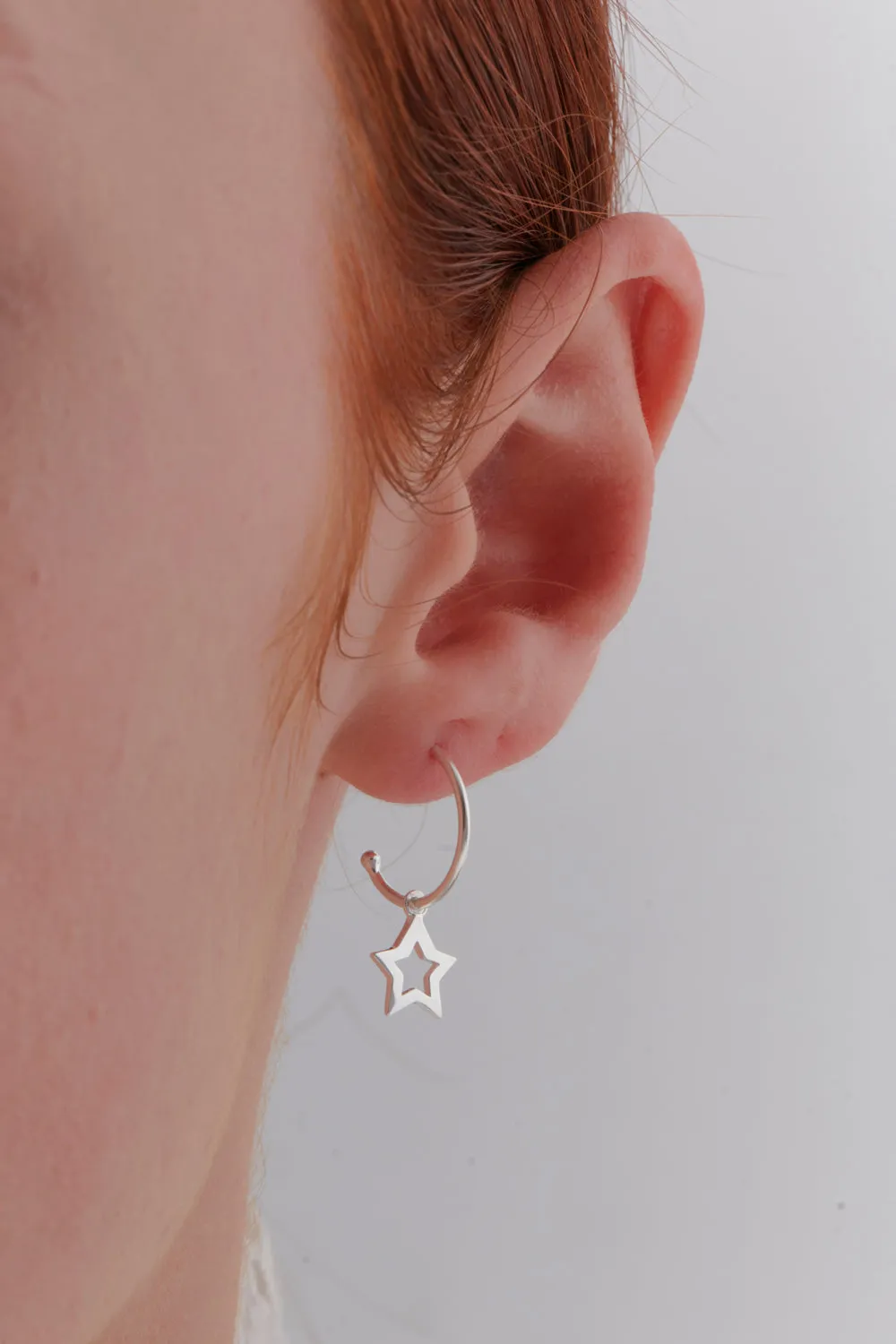 Star Hoop Earrings Silver sold by Karen Walker