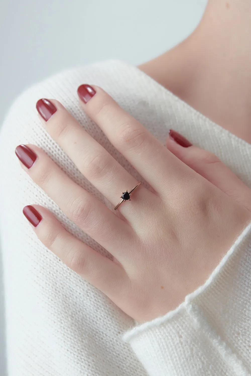 Cupid's Heart Mini Ring Rose Gold Onyx sold by Karen Walker product image thumbnail 2