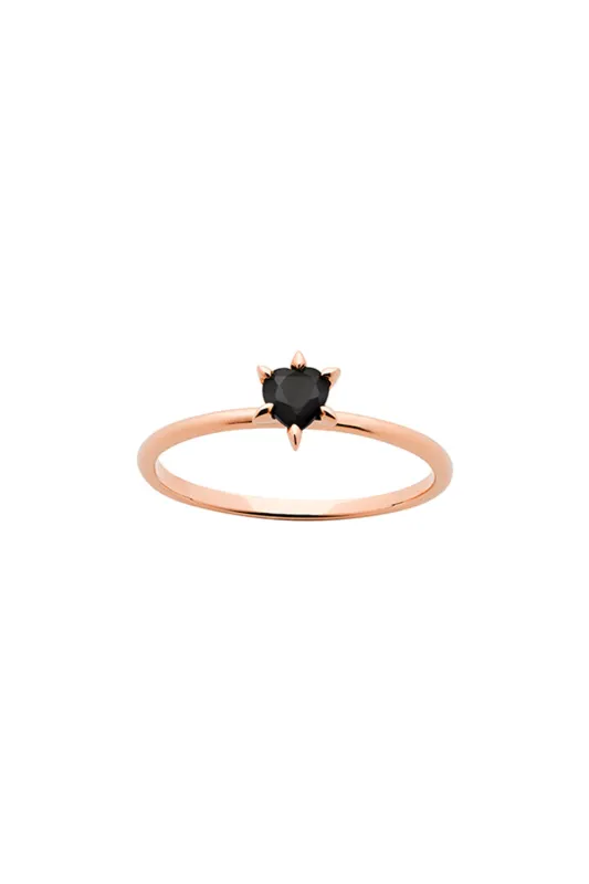 Cupid's Heart Mini Ring Rose Gold Onyx sold by Karen Walker