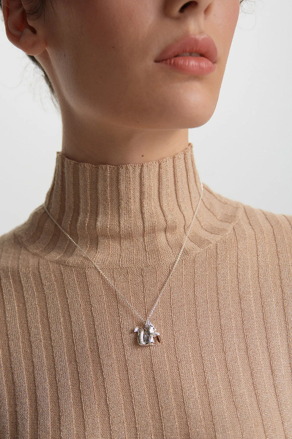 Squirrel Necklace Silver with Tiger's Eye and Black Spinel sold by Karen Walker product image thumbnail 2